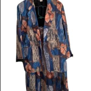 Women's Multicolor Patterned Jacket and skirt Suit Size Medium